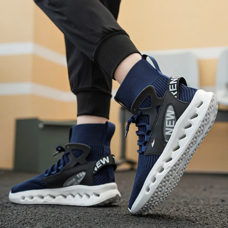 Kuding Casual Shoes Men High Top White/Black/Red/Blue-18