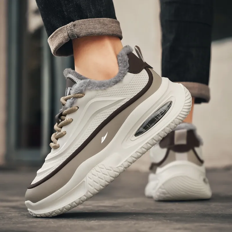 Kuding Cushioned Slip-Resistant Water-Resistant Height Increasing Warmth Casual Shoes Men's-2