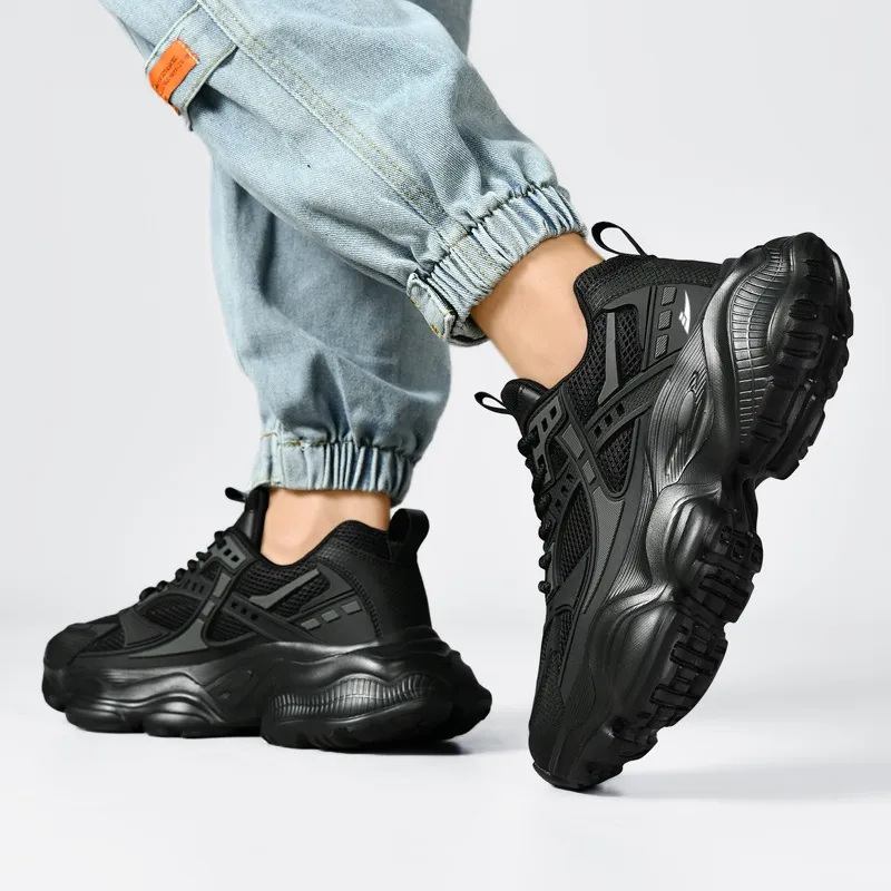Kuding Slip Resistant, Abrasion Resistant, Breathable Low Top Chunky Sneakers Men's-4