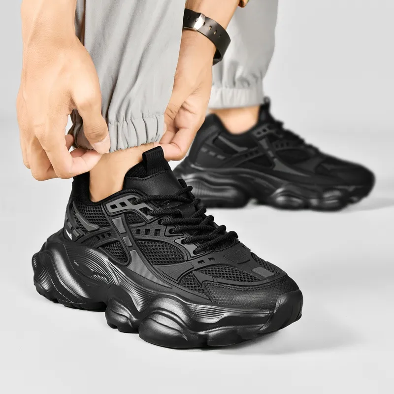 Kuding Slip Resistant, Abrasion Resistant, Breathable Low Top Chunky Sneakers Men's-3