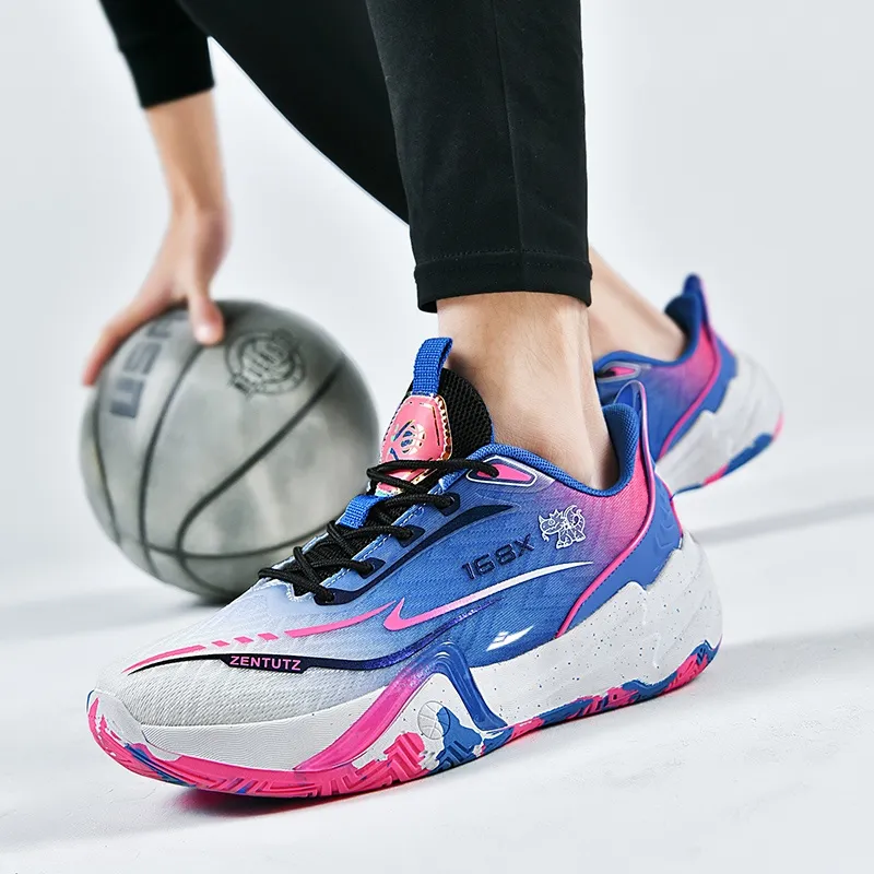 Kuding Basketball Shoes Men Mid Top White Pink White Blue White Moon Purple Moon Geomantis-10