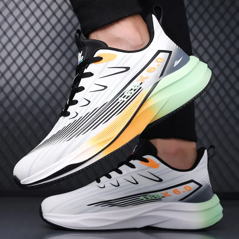 Kuding Running Shoes Men Low Top White Fleece Lined Black Fleece Lined Black White-2