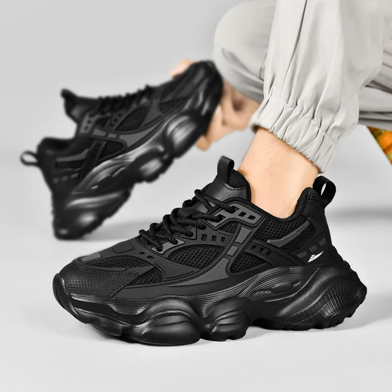 Kuding Slip Resistant, Abrasion Resistant, Breathable Low Top Chunky Sneakers Men's-1