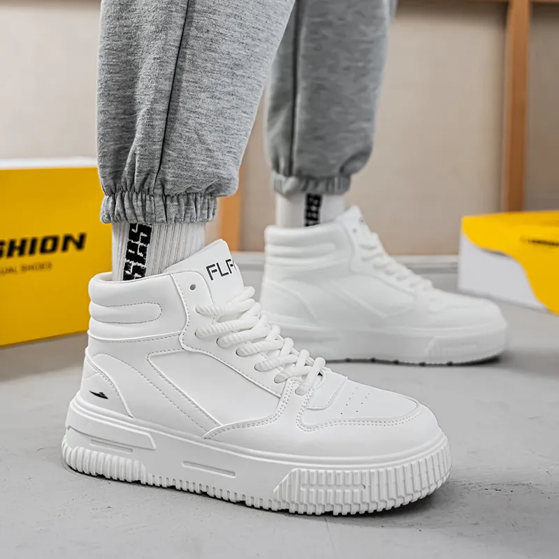Kuding Full-Coverage Warm Slip-Resistant Cushioning Height Increasing High-Top Skateboard Shoes Unisex-4