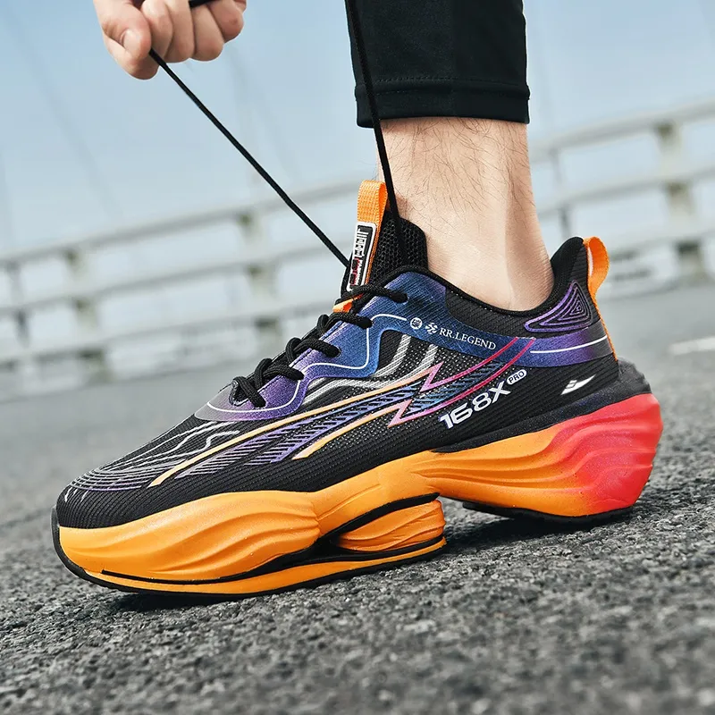 Kuding Cushioning Anti Slip Wear Resistant Breathable Lightweight Height Increasing Rebound Running Shoes Men's-16
