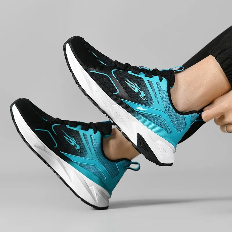 Kuding Running Shoes Men Low Top Black Dark Gray/Black Navy Blue/White Smoke Blue-10