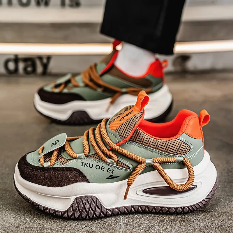 Kuding Cushioning Anti-Slip Wear-Resistant Breathable Lightweight Height Increasing Chunky Sneakers Men's-10