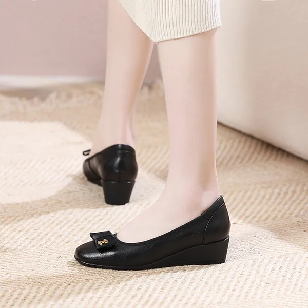 LESELE Chunky Heel High Heels 4cm Women's-5