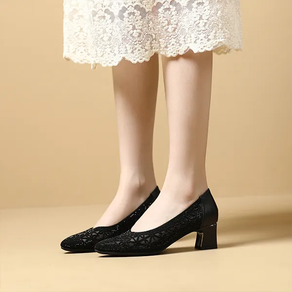 LESELE Chunky Heel High Heels 5cm Women's-16