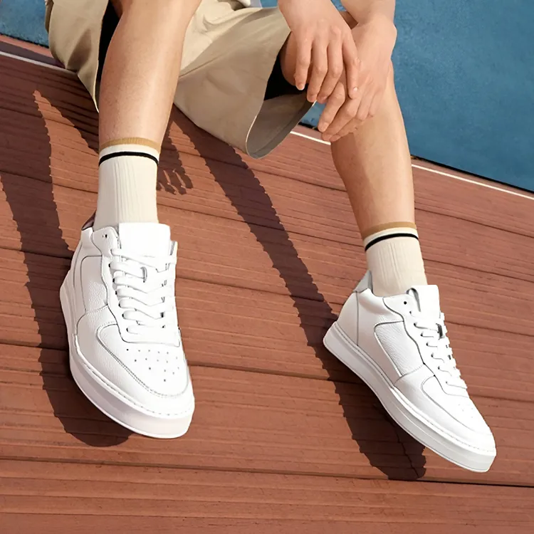 He Jinchang Anti Slip Wear Resistant Low Top Skateboard Shoes Men's Light Cloud White-6