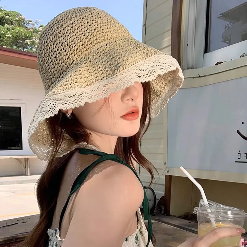 Cranta Komeia Straw Woven Sun Protection Hats Women's-5