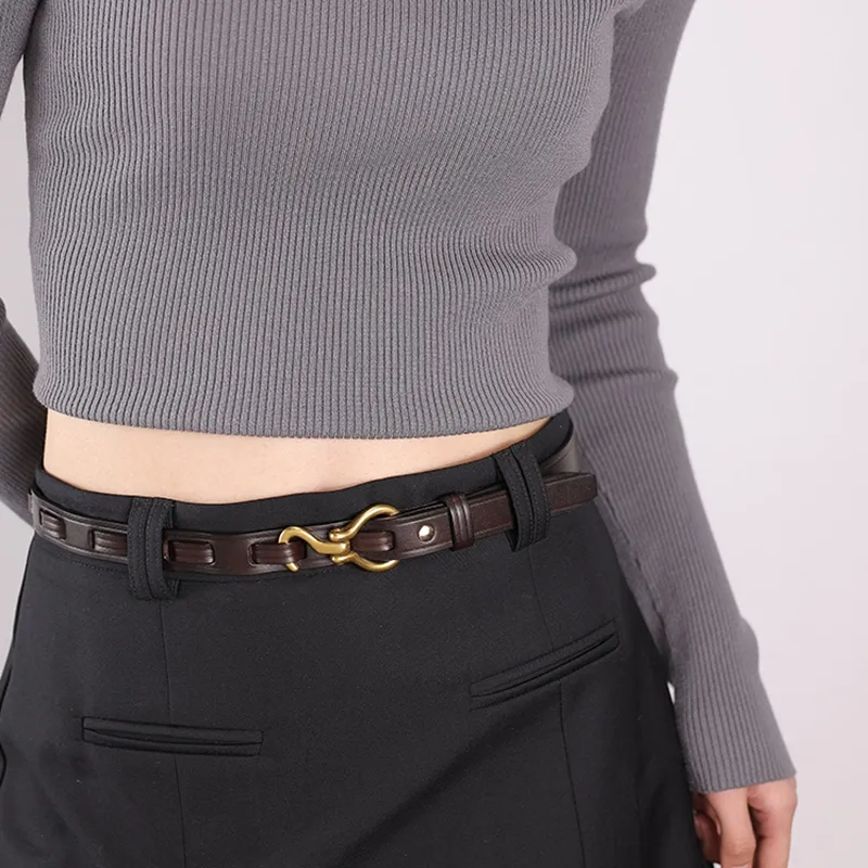 Cranta Komeia Top Grain Cow Leather Belts Women's 2.1cm-1