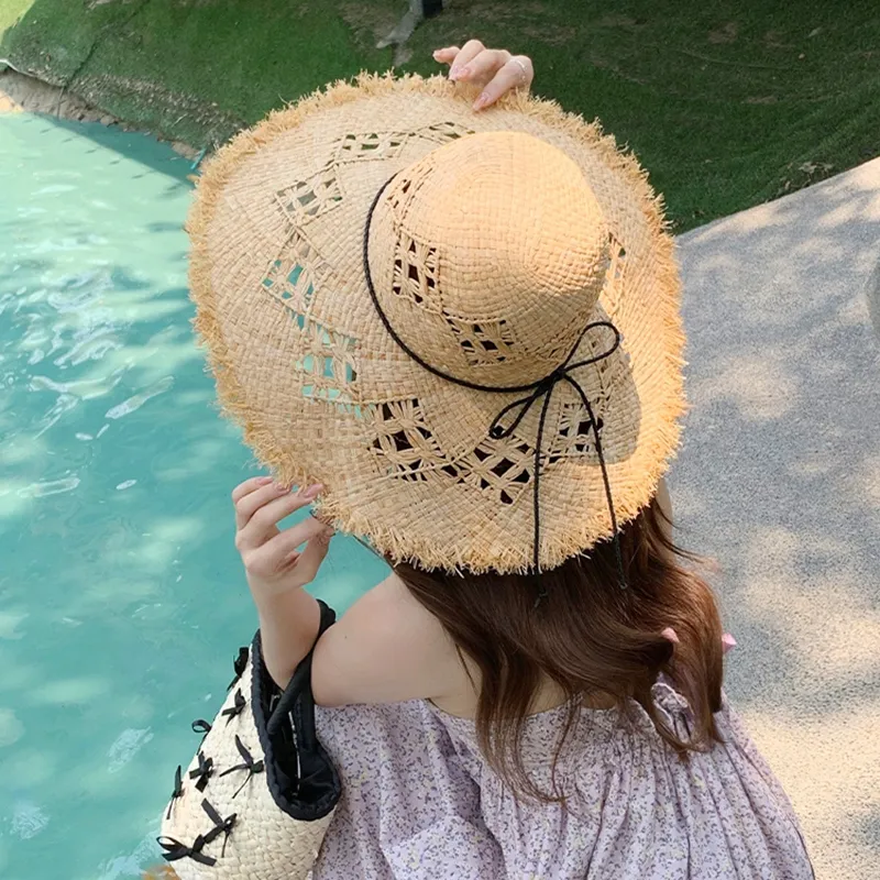 Cranta Komeia Raffia Bucket Hats Women's-4