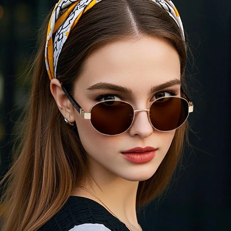 Cranta Komeia PC Metal Oval Sunglasses Women's-3