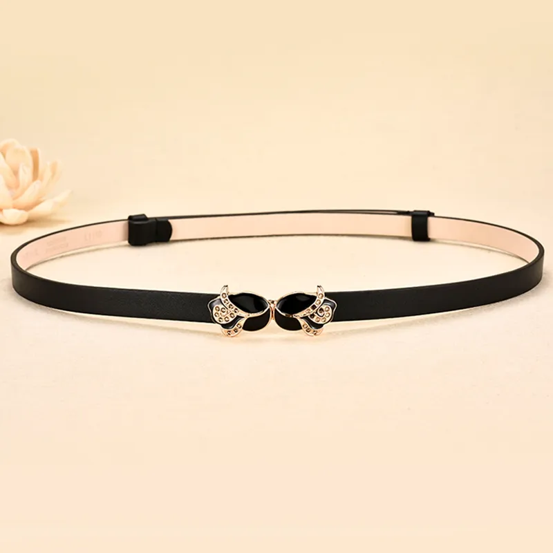 Cranta Komeia Cow Split Leather Cow Split Leather Belts Women's 1.2cm-1