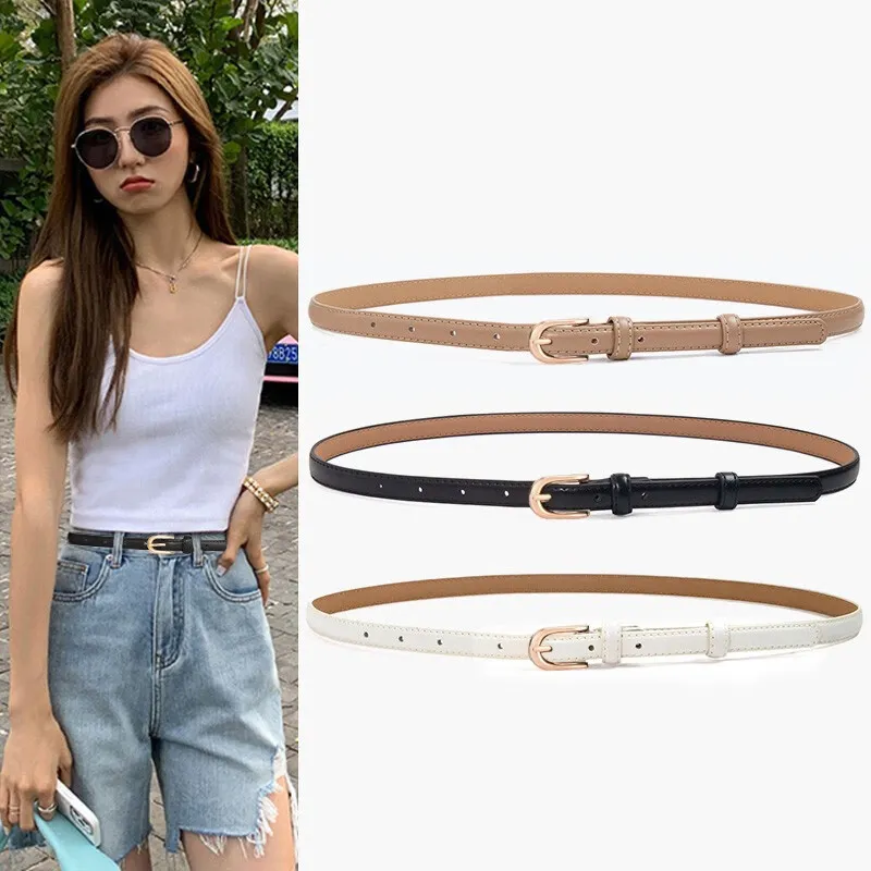 Cranta Komeia Cow Split Leather Belts Women's 1.3cm-1