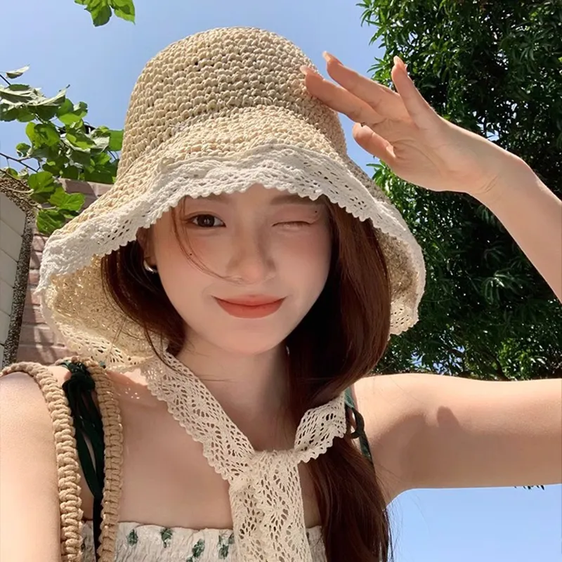 Cranta Komeia Straw Woven Sun Protection Hats Women's-3