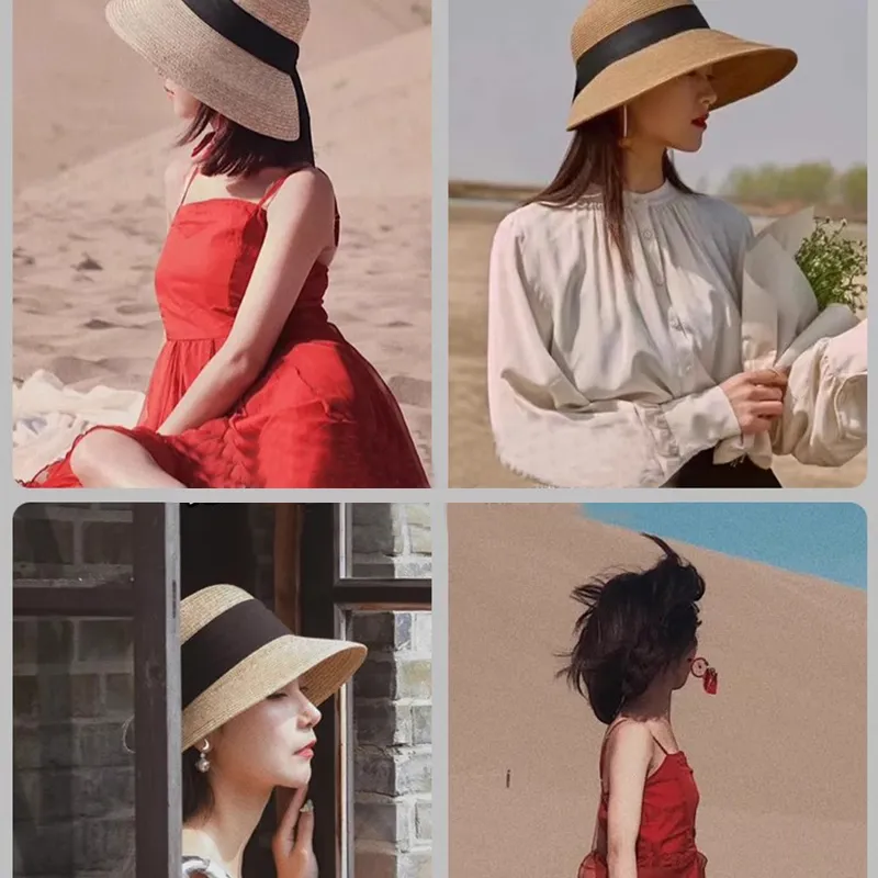 Cranta Komeia Straw Woven Sun Protection Hats Women's-2