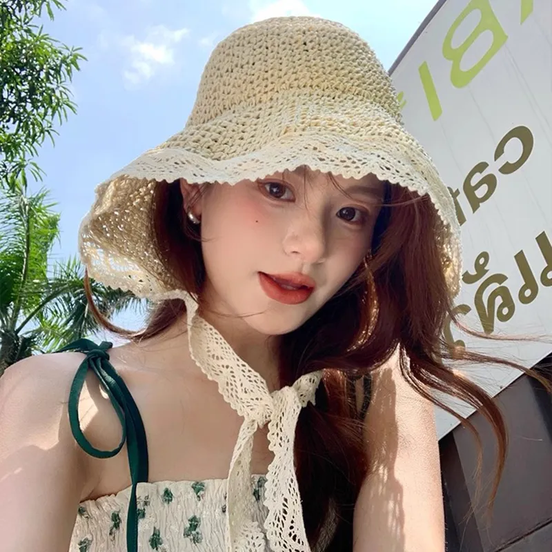 Cranta Komeia Straw Woven Sun Protection Hats Women's-4