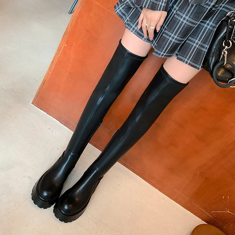 MLEX Over-the-knee Boots 6cm Women's Black-6
