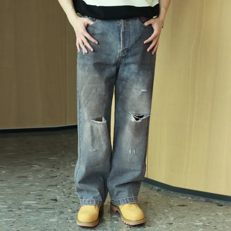 JIPIAO Jeans Men Denim Blue-2
