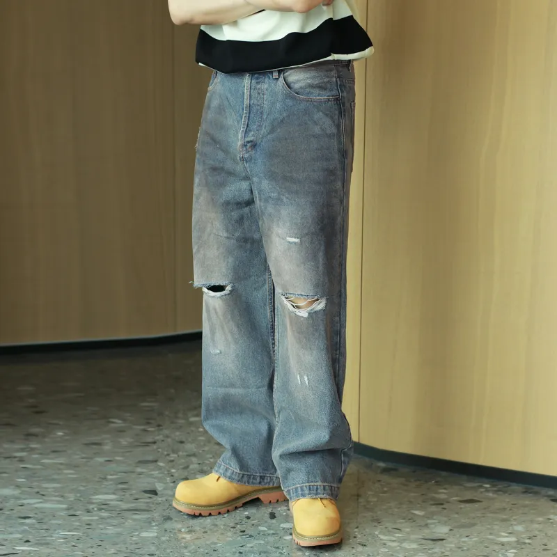 JIPIAO Jeans Men Denim Blue-3