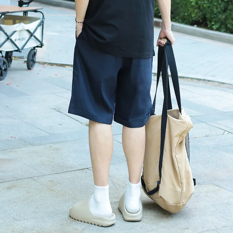 JIPIAO Casual Shorts Unisex Navy Blue-4
