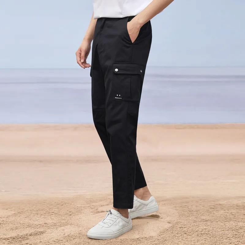 JIPIAO Cargo Pants Men Black-4