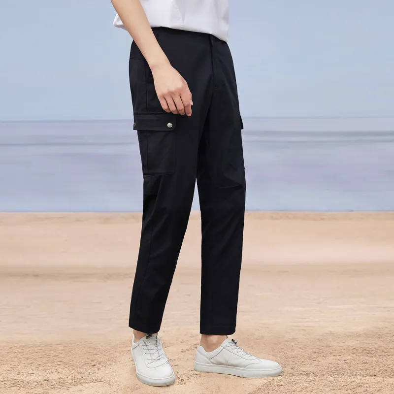 JIPIAO Cargo Pants Men Black-3
