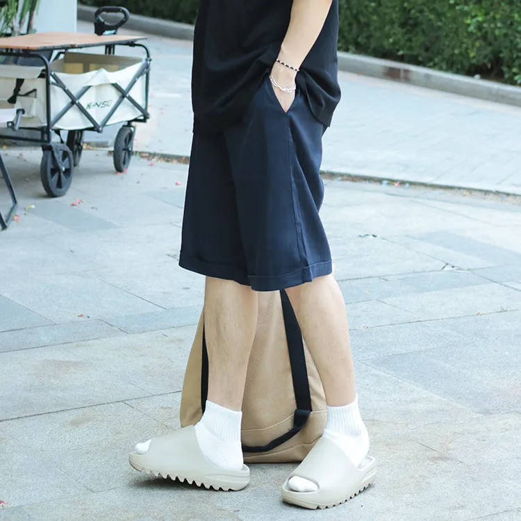 JIPIAO Casual Shorts Unisex Navy Blue-3