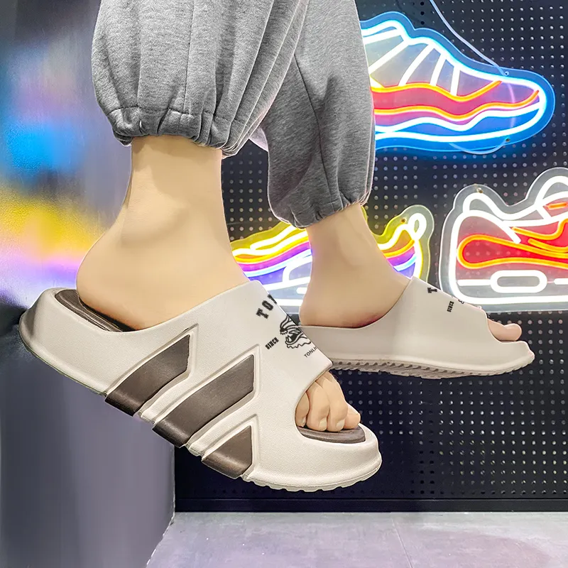 Tonlion Graffiti Slip Resistant Abrasion Resistant Slide Slippers Unisex-9