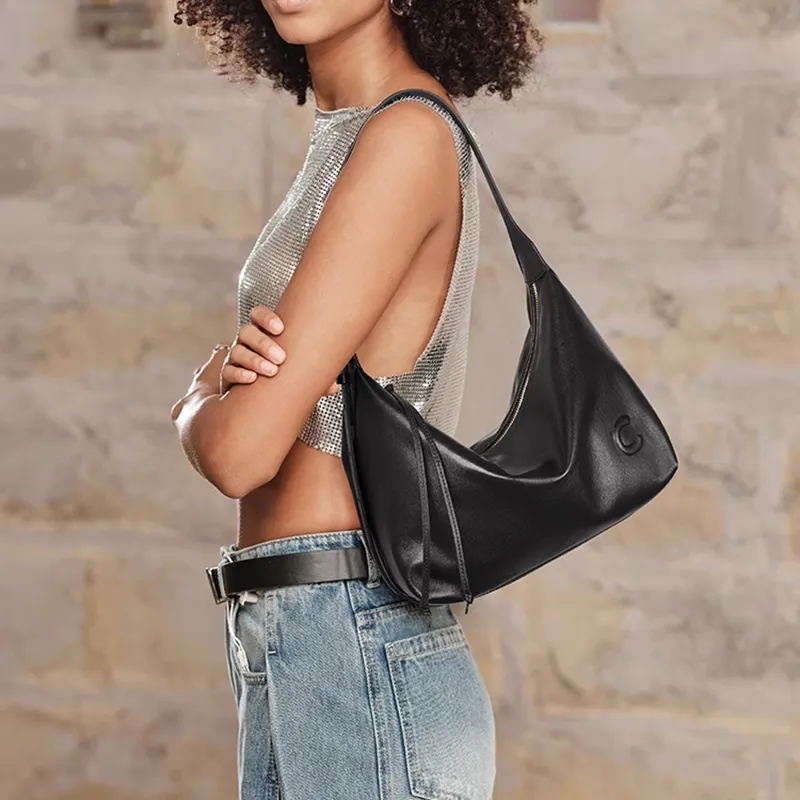 CASSILE Sheepskin Shoulder Bag Regular Women's Black-5
