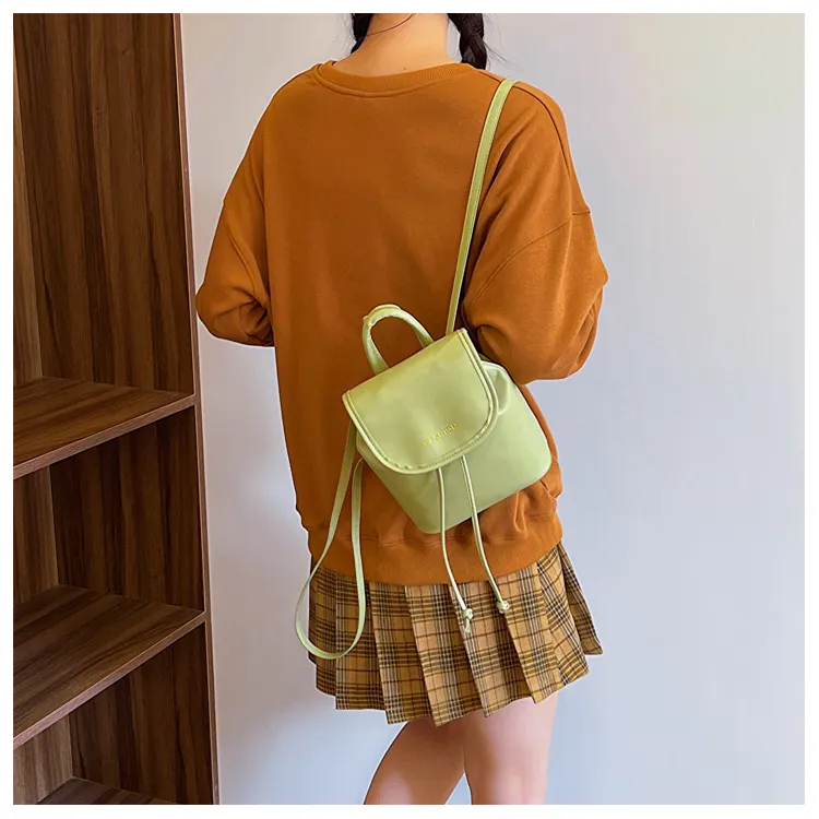 SEVENMOONS PU Backpack Regular Unisex Ecru/Black/Light Brown/Green-10