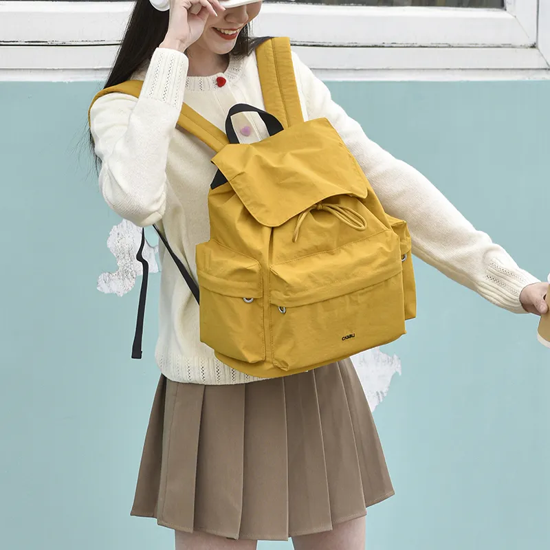 SEVENMOONS Nylon Fabric Backpack Unisex Multicolor-7