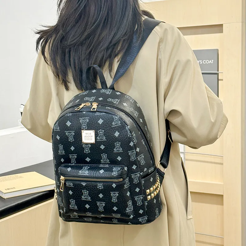 SEVENMOONS PU Backpack Unisex Multicolor-5
