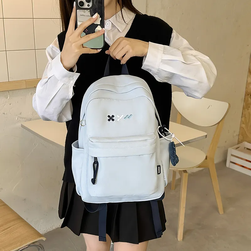 SEVENMOONS Nylon Fabric Backpack Unisex Multicolor-10
