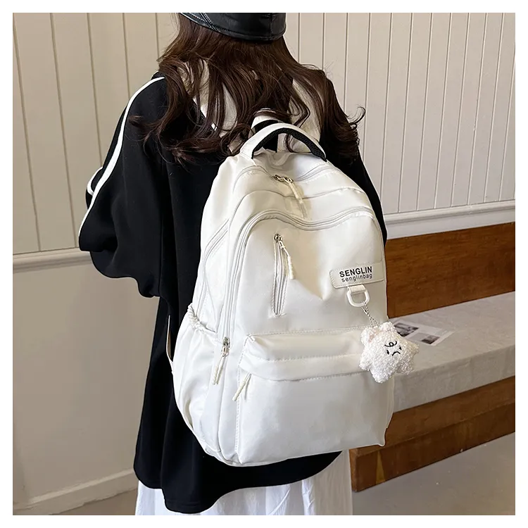 SEVENMOONS Nylon Backpack Regular Unisex Ecru/Black/Burgundy/Dark Khaki-1