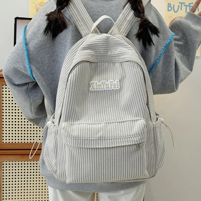 SEVENMOONS Nylon Backpack Unisex Light Grey / Dark Grey / Black / Khaki / Green-1