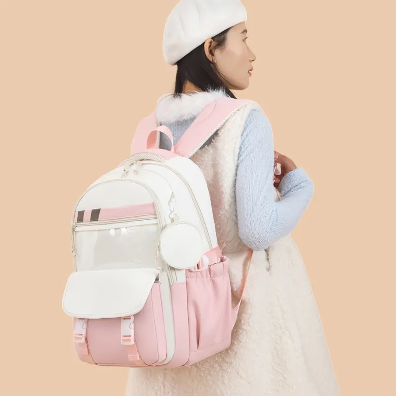 SEVENMOONS Nylon Fabric Backpack Women's Multicolor-12