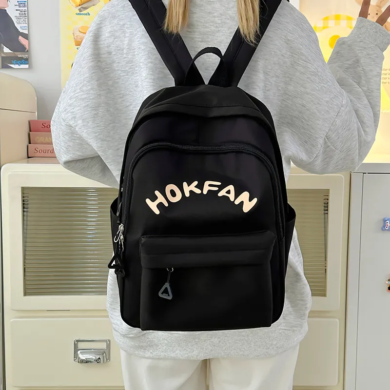 SEVENMOONS Nylon Backpack Unisex White/Black/Yellow/Lake Blue-5