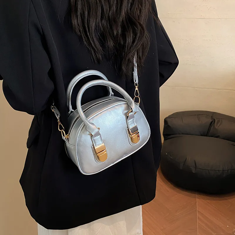 SEVENMOONS PU One Shoulder Handbag Regular Women's Ecru/Silver/Black/Red/Pink-4