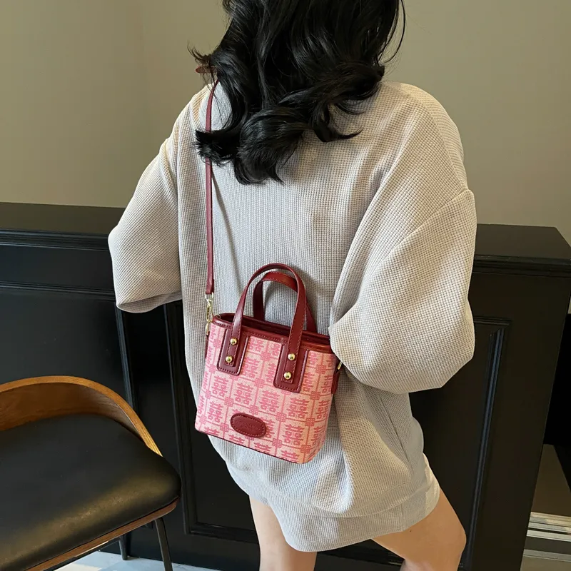 SEVENMOONS Fabric Handbag Women's Joyful Pink/Joyful Red/Heart Red/Burgundy-1