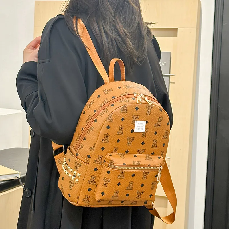 SEVENMOONS PU Backpack Unisex Multicolor-3