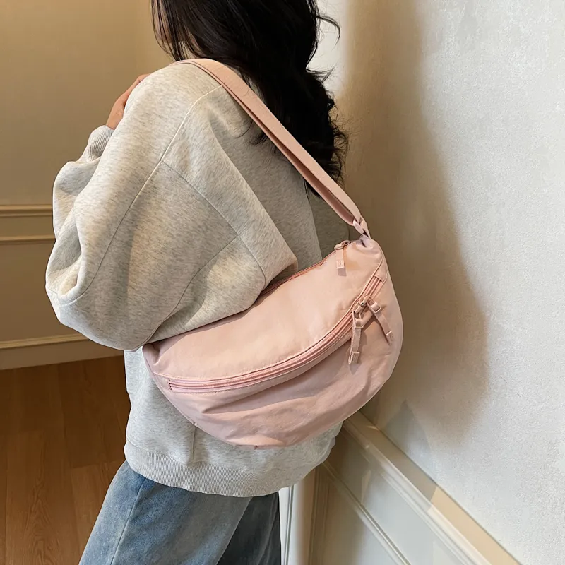 SEVENMOONS Nylon Crossbody Bag Shoulder Bag Unisex Light Pink/Ecru/Black/Khaki/Green/Dark Blue-1