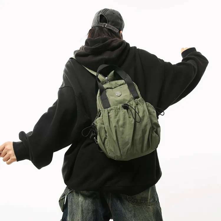 SEVENMOONS Nylon Backpack Regular Unisex White/Black/Red/Light Purple/Yellow/Khaki/Green-11