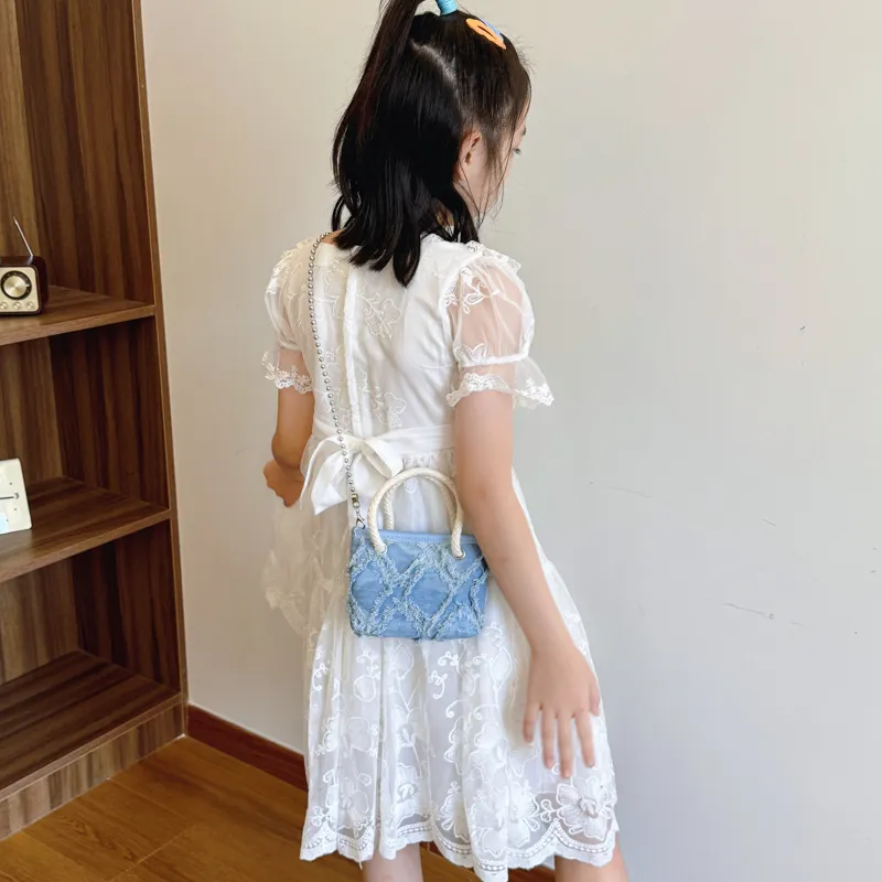 SEVENMOONS Fabric One Shoulder Handbag Women's White/Blue/Pink-3