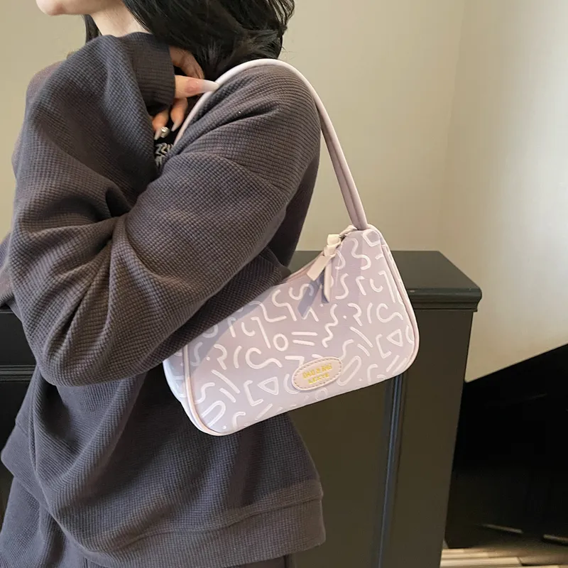 SEVENMOONS PU Shoulder Bag Women's Purple/Blue/Pink/Ecru-1