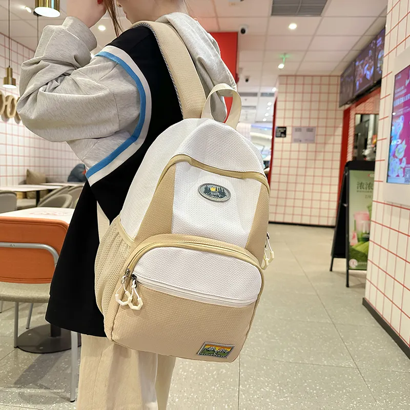 SEVENMOONS Nylon Backpack Unisex Black/Pink/Khaki/Blue-5