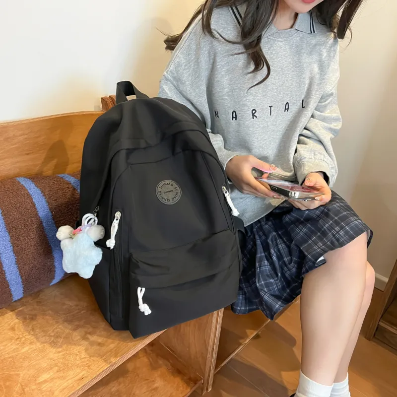 SEVENMOONS Nylon Backpack Regular Unisex White/Gray/Black/Blue/Pink-4