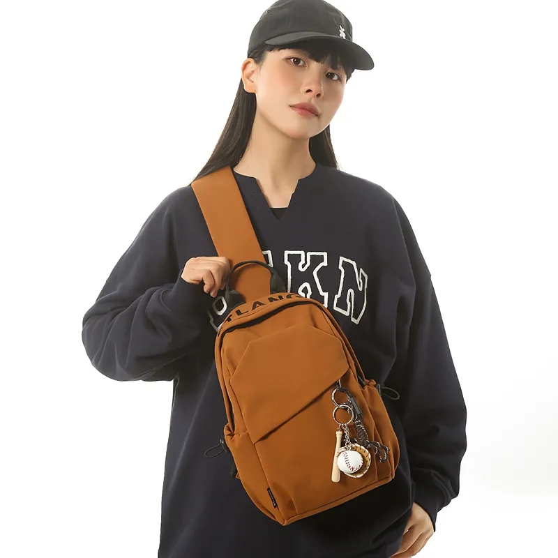 SEVENMOONS Nylon Sling Bag Unisex Woody Brown/Grass Green/Ecru/Black-1